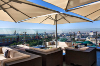 The Ozone Bar overlooking The Kremlin on the roof of the Ritz-Carlton,
Moscow, Russia