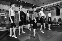 Shanghai Fashion Corporation Models rehearsing at #1 Department Store, Shanghai, 1992