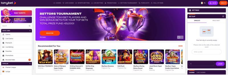 TonyBet online casino Ireland